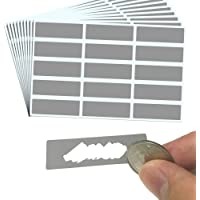 150 piezas- 48 x 15 mm- Tarjeta Rasca Etiqueta Pegatina- Scratch Sticker - Rectángulo Gris